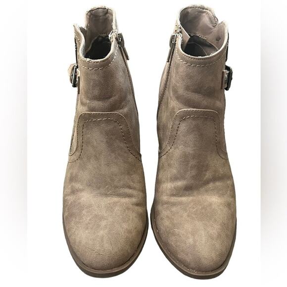 Guess Ankle Boot Womens 8M Brown Dual Side Zippers Buckle Edgy Simple Casual - Picture 2 of 8